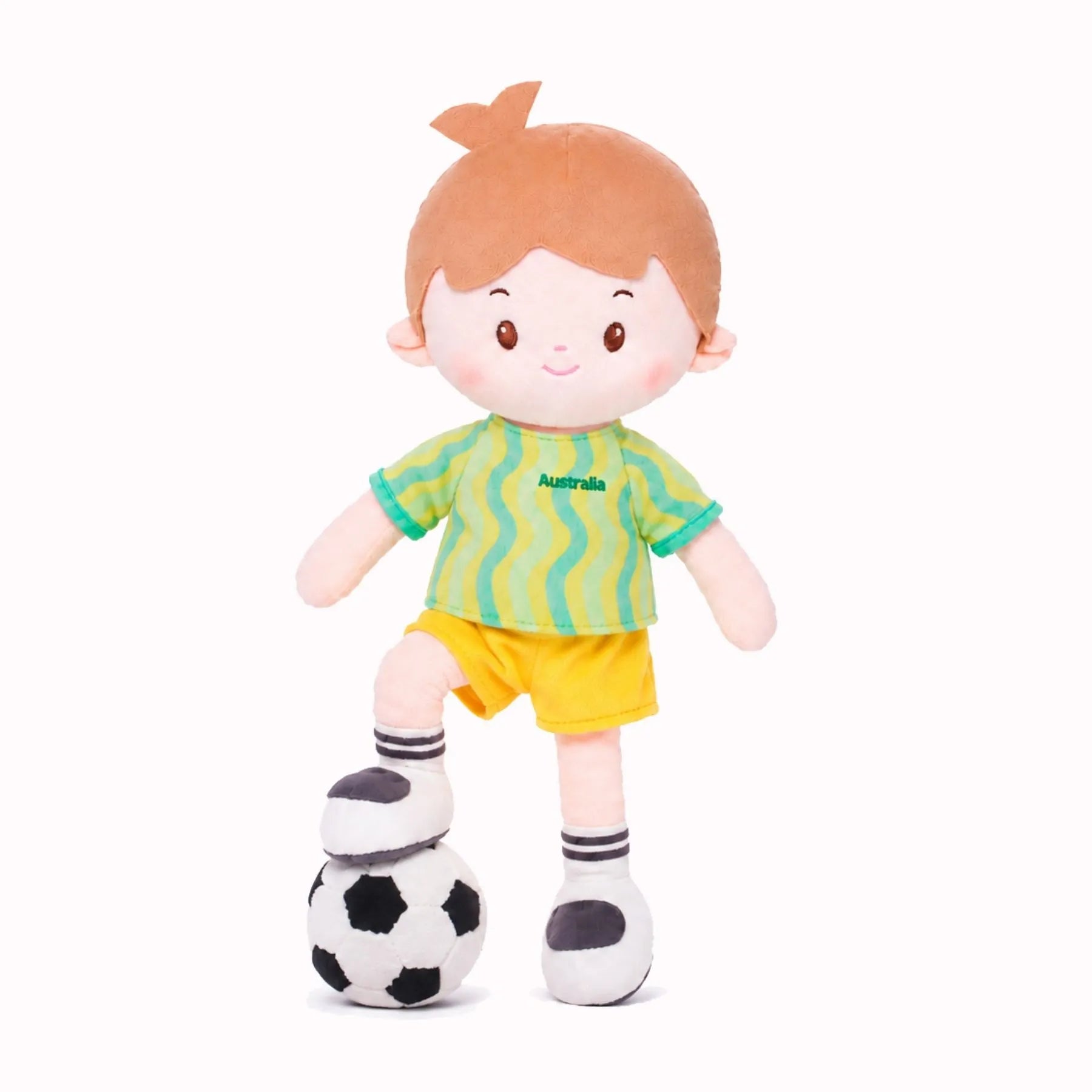 Personalized Soccer Boy - AUS (2 Skin Tones) - Sweet Doll Outfit Set
