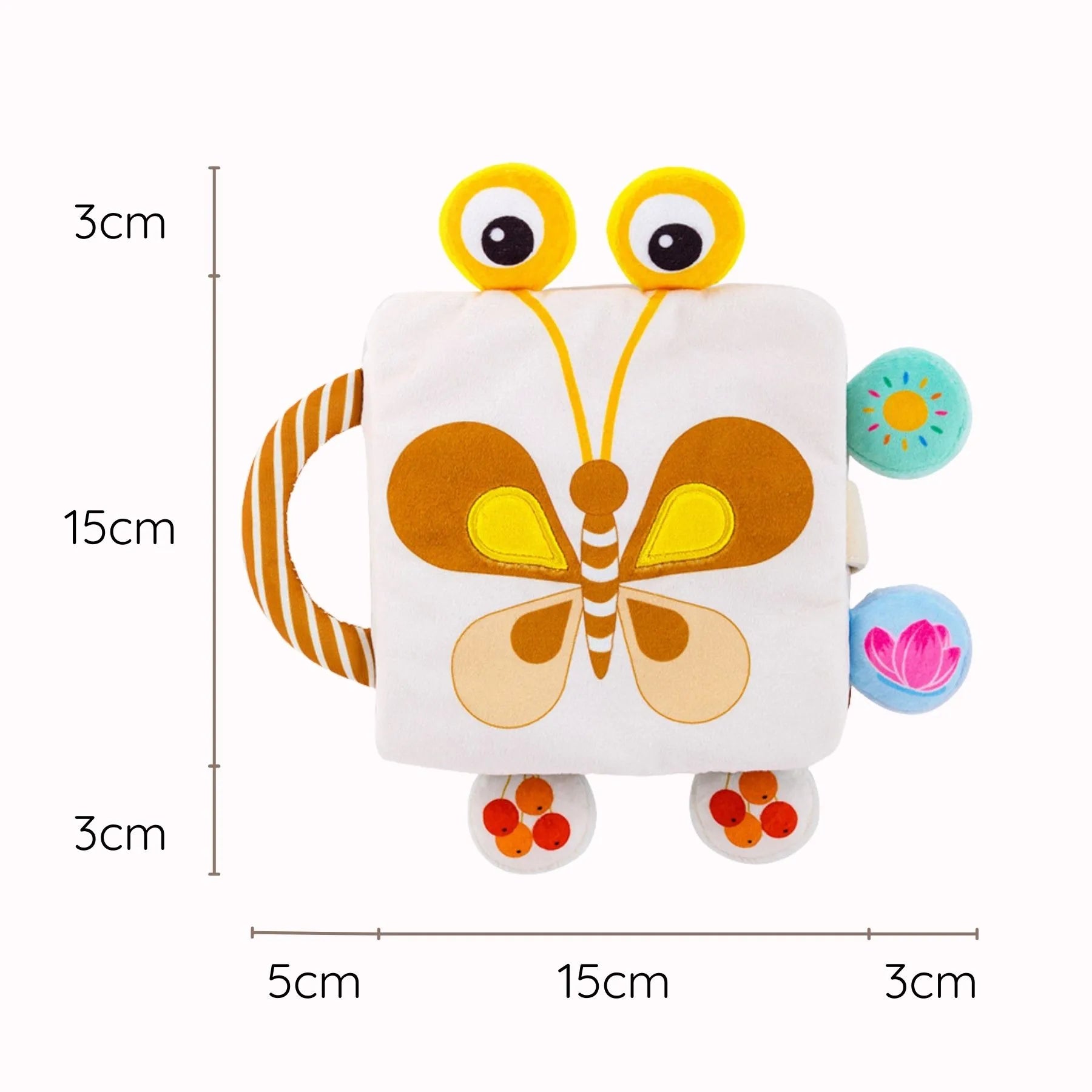 Fluttery Harmony - Soft Rattle Book For Babies - Modern Baby Doll