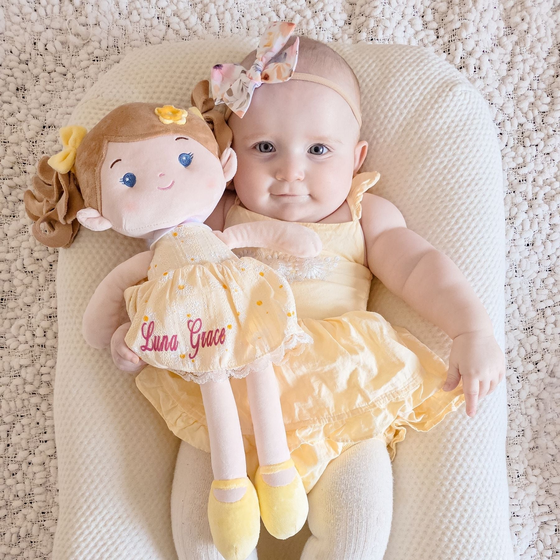 Personalized Daisy Girl - Yellow - Realistic Look Doll Clothes Set