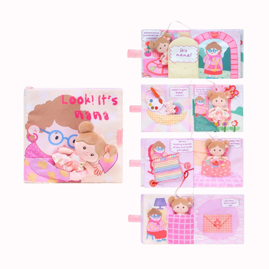 Look! It's Nana - Personalized Montessori Soft Book - Cute Dress Up Doll
