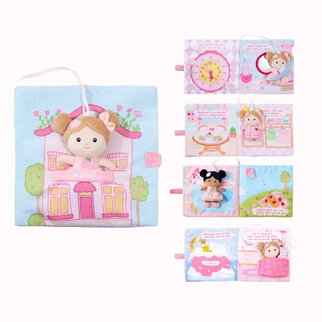 A Berry Special Day -  Personalized Montessori Soft Book - Charming Doll With Accessories