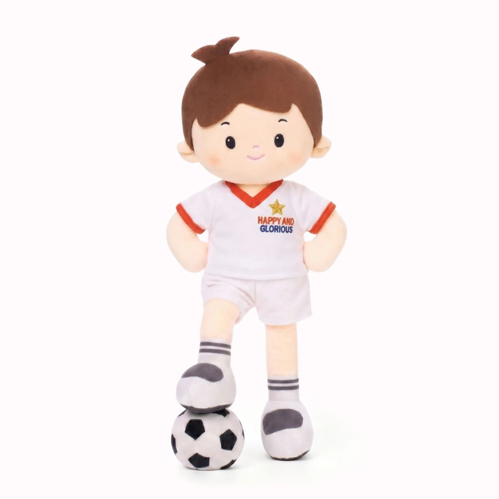 Personalized Soccer Boy - ENG (2 Skin Tones) - Classic Doll With Accessories