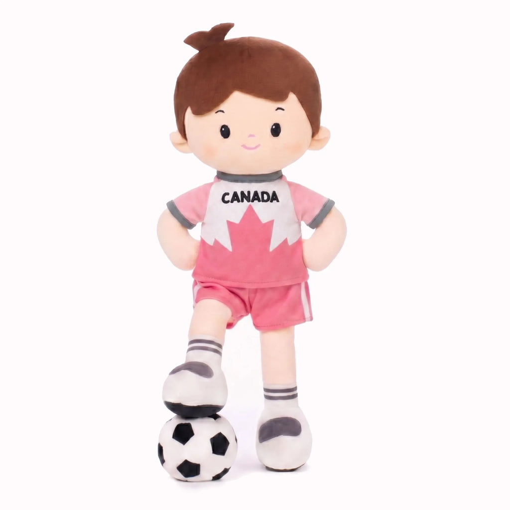 Personalized Soccer Boy - CAN (2 Skin Tones) - Pretty Soft Doll