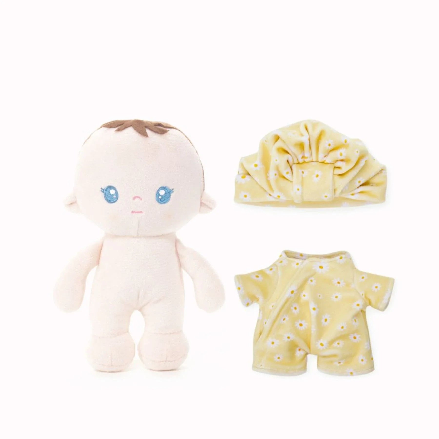 Personalized Pudding Baby Girl - Daisy - Everyday Doll With Outfit