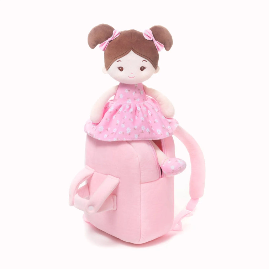 Personalized Flora Belle Doll Backpack - Pink - Small Size Doll For Collectors