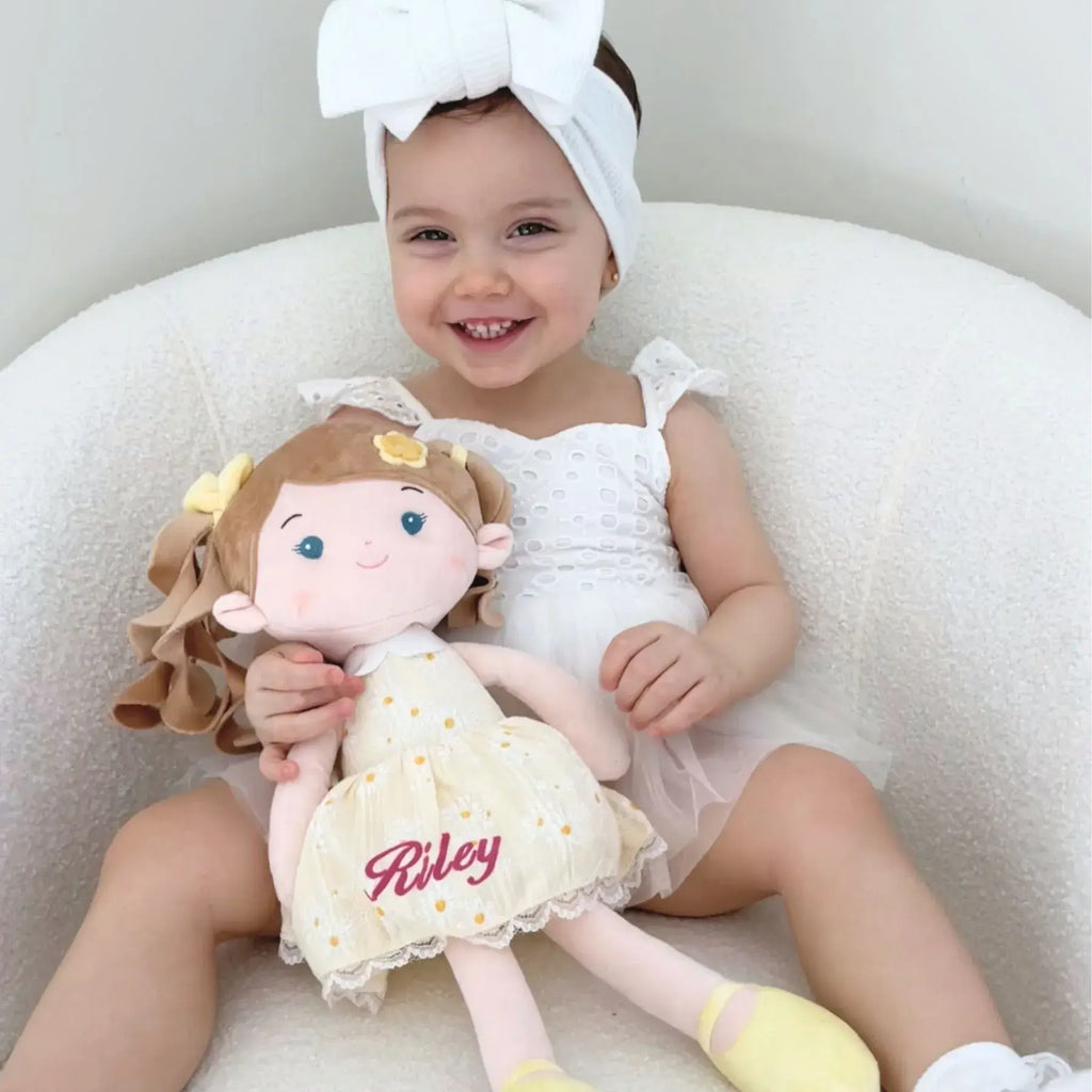 Personalized Daisy Girl - Yellow - Realistic Look Doll Clothes Set