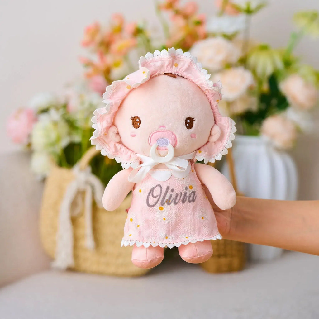 Personalized Daisy Baby Girl - Gift Ready Soft Doll