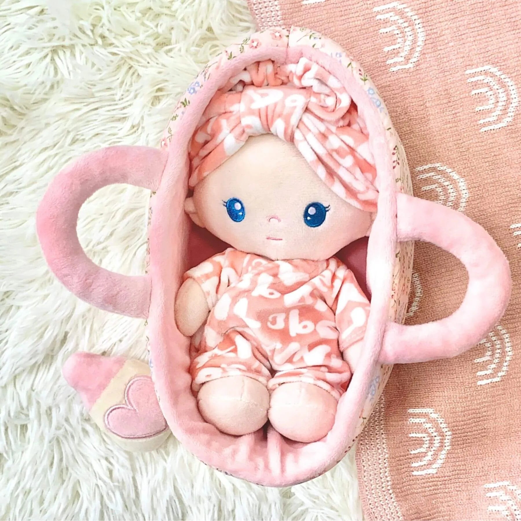 9 inches Baby Girl Crib Playset - Lovely Doll With Accessories