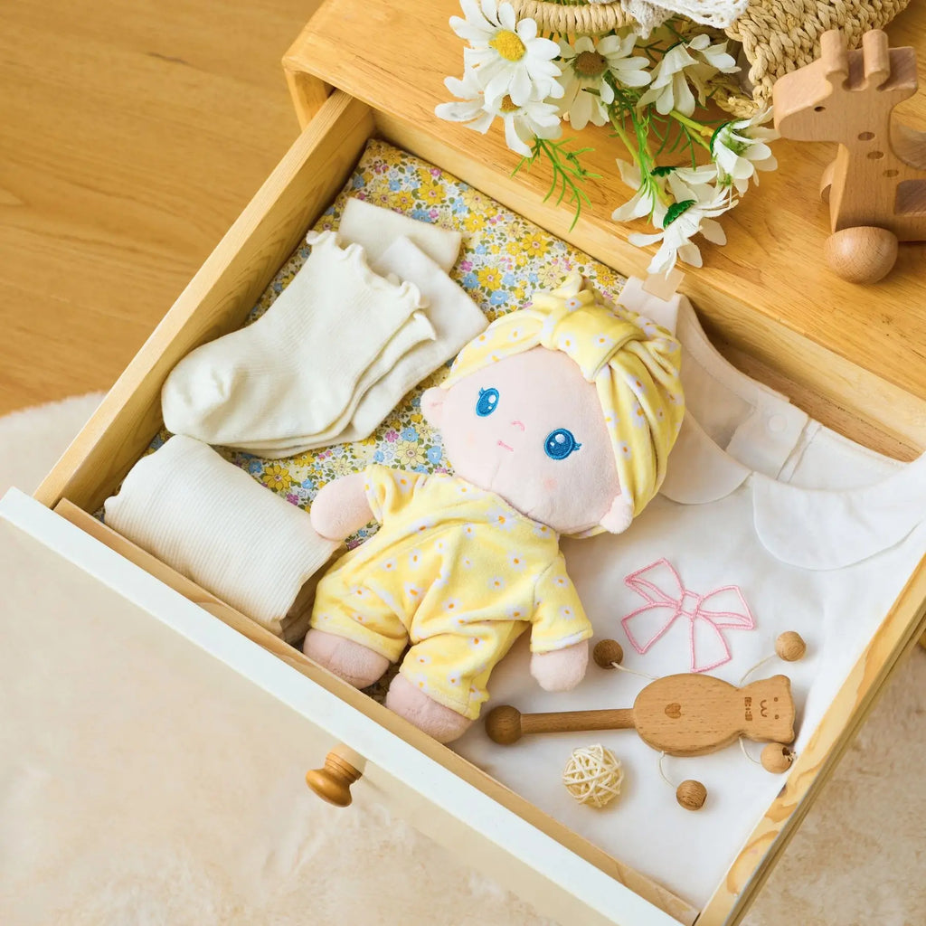 Personalized Pudding Baby Girl - Daisy - Everyday Doll With Outfit