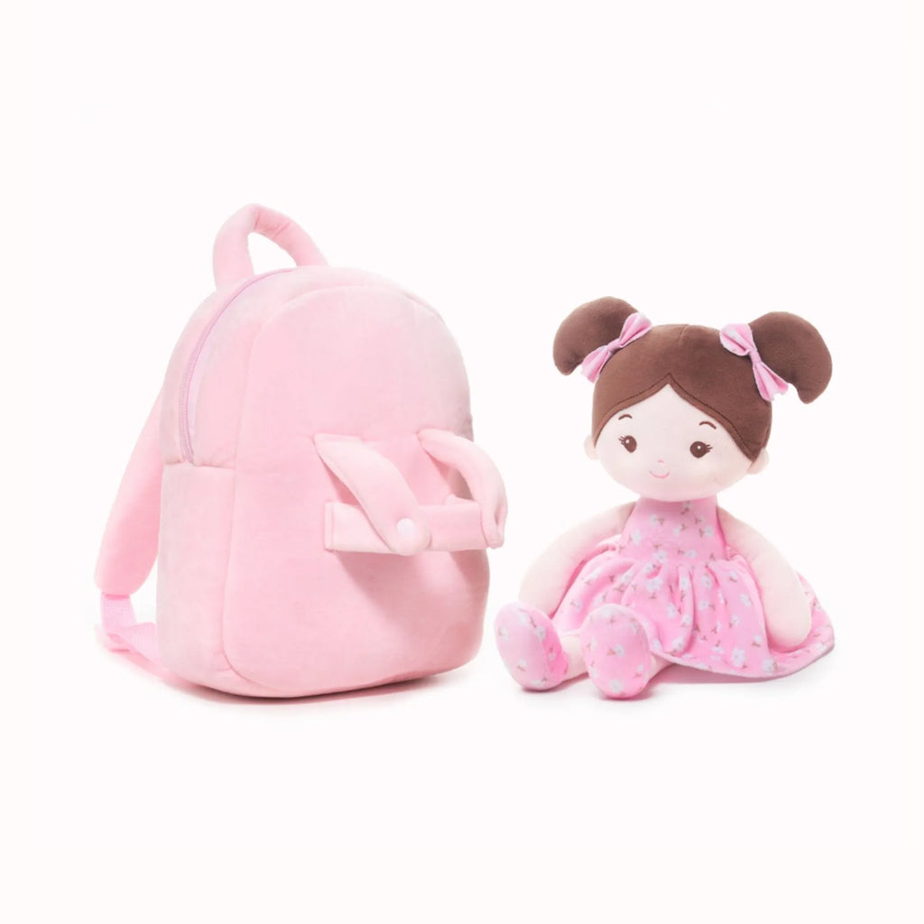 Personalized Flora Belle Doll Backpack - Pink - Small Size Doll For Collectors