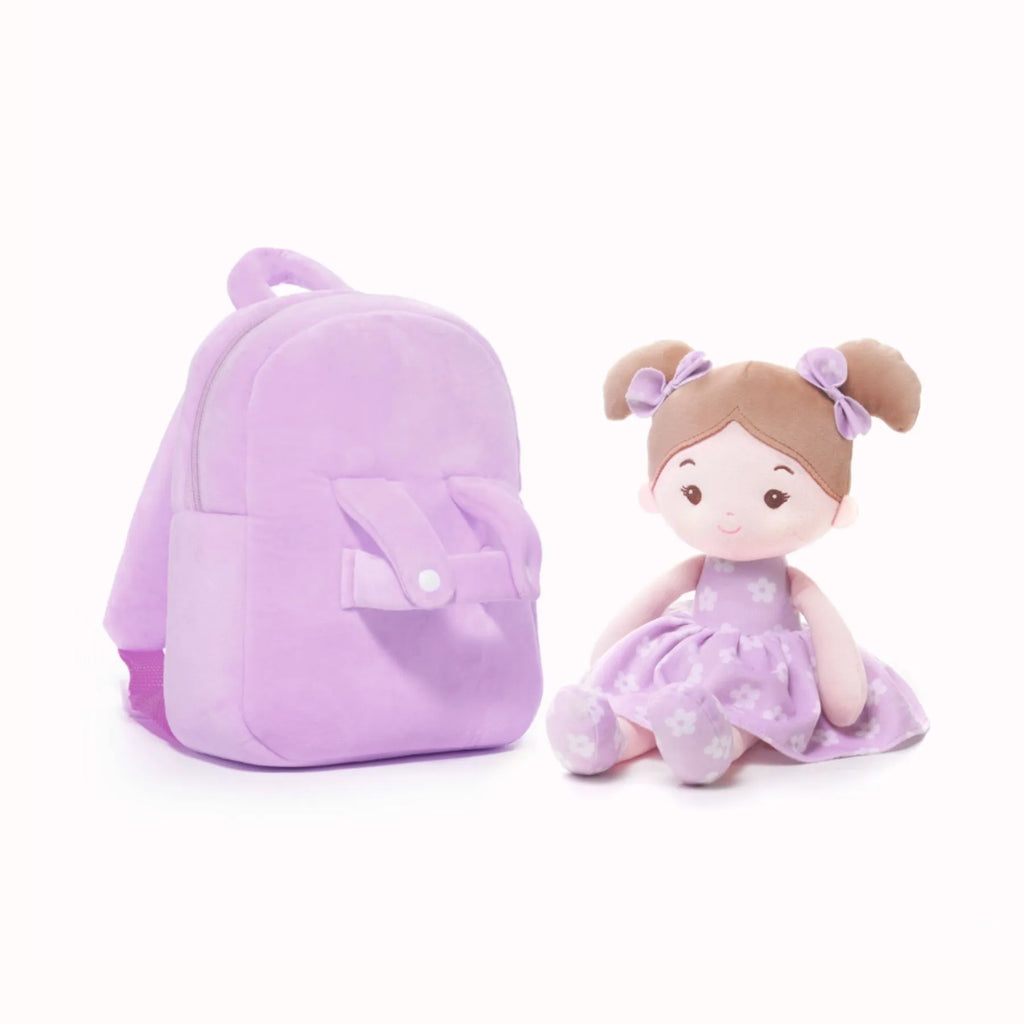 Personalized Flora Belle Doll Backpack - Purple - Boutique Style Baby Doll