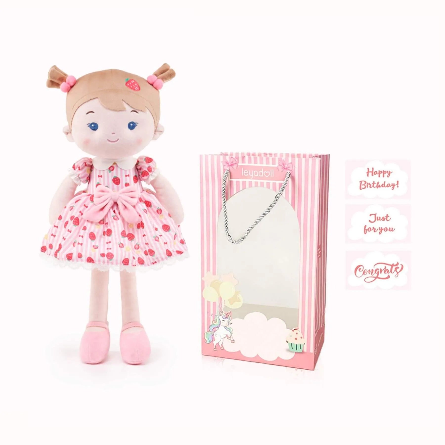 Personalized Strawberry Girl - Pink - Stylish Doll Clothes Set