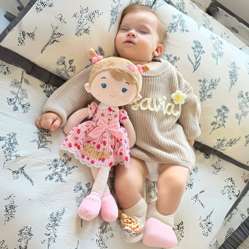 Personalized Strawberry Girl - Pink - Stylish Doll Clothes Set