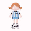 Personalized Soccer Girl - ARG (2 Skin Tones) - Large Size Plush Doll