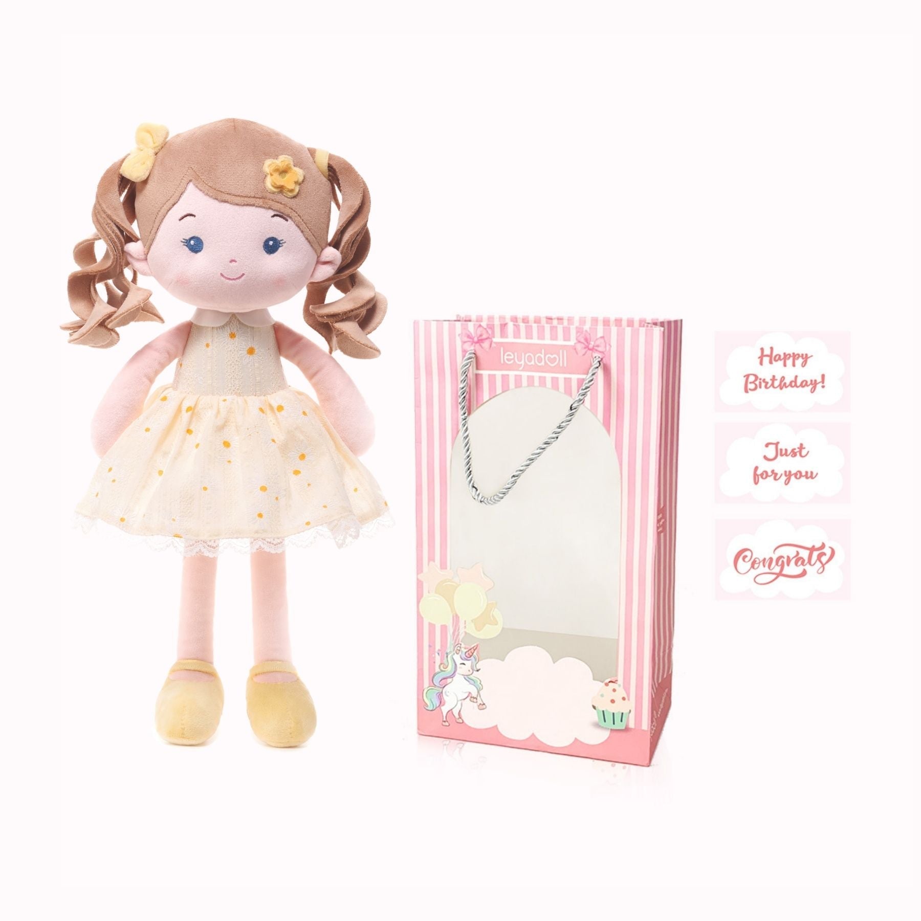 Personalized Daisy Girl - Yellow - Realistic Look Doll Clothes Set
