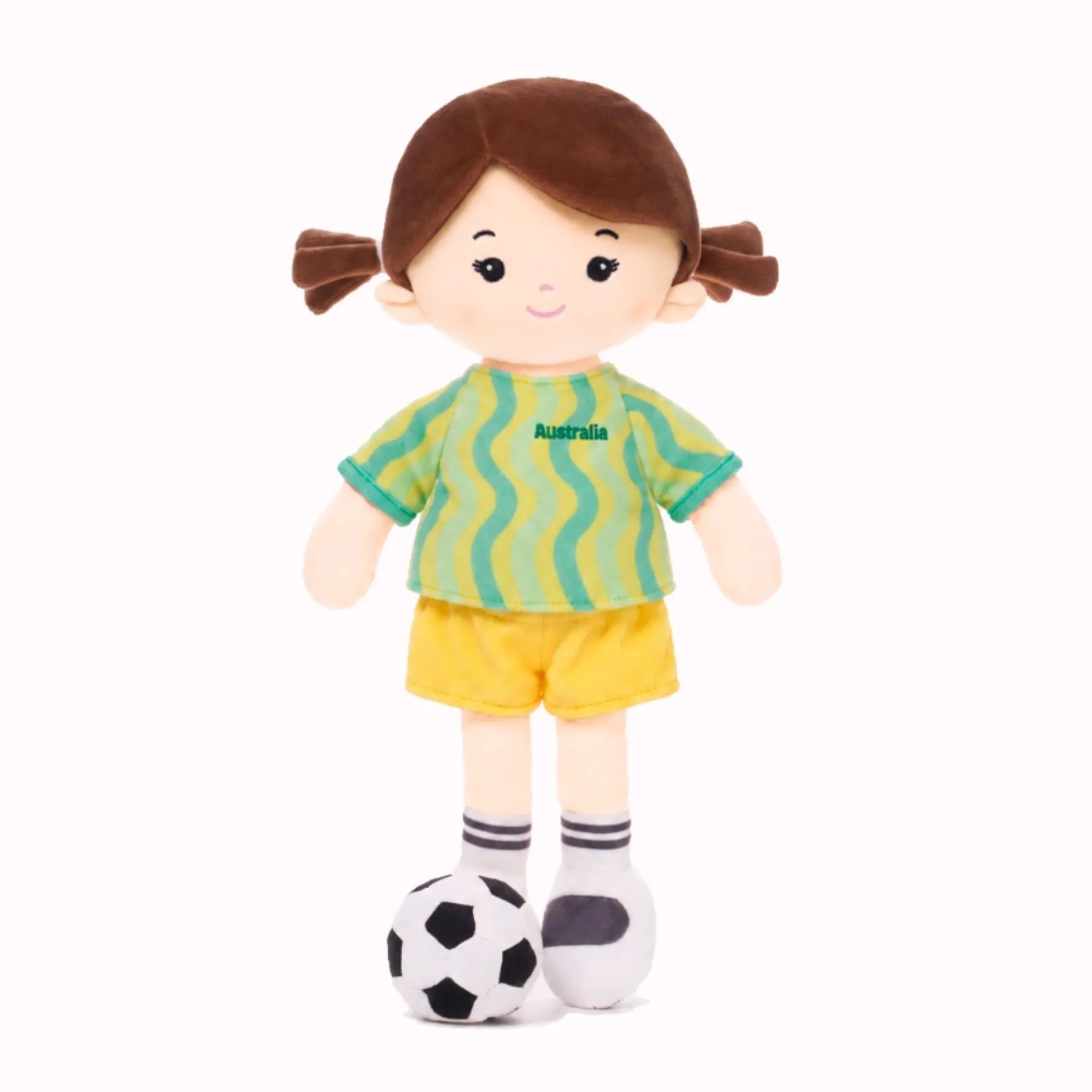 Personalized Soccer Girl - AUS (2 Skin Tones) - Cute Doll For Display