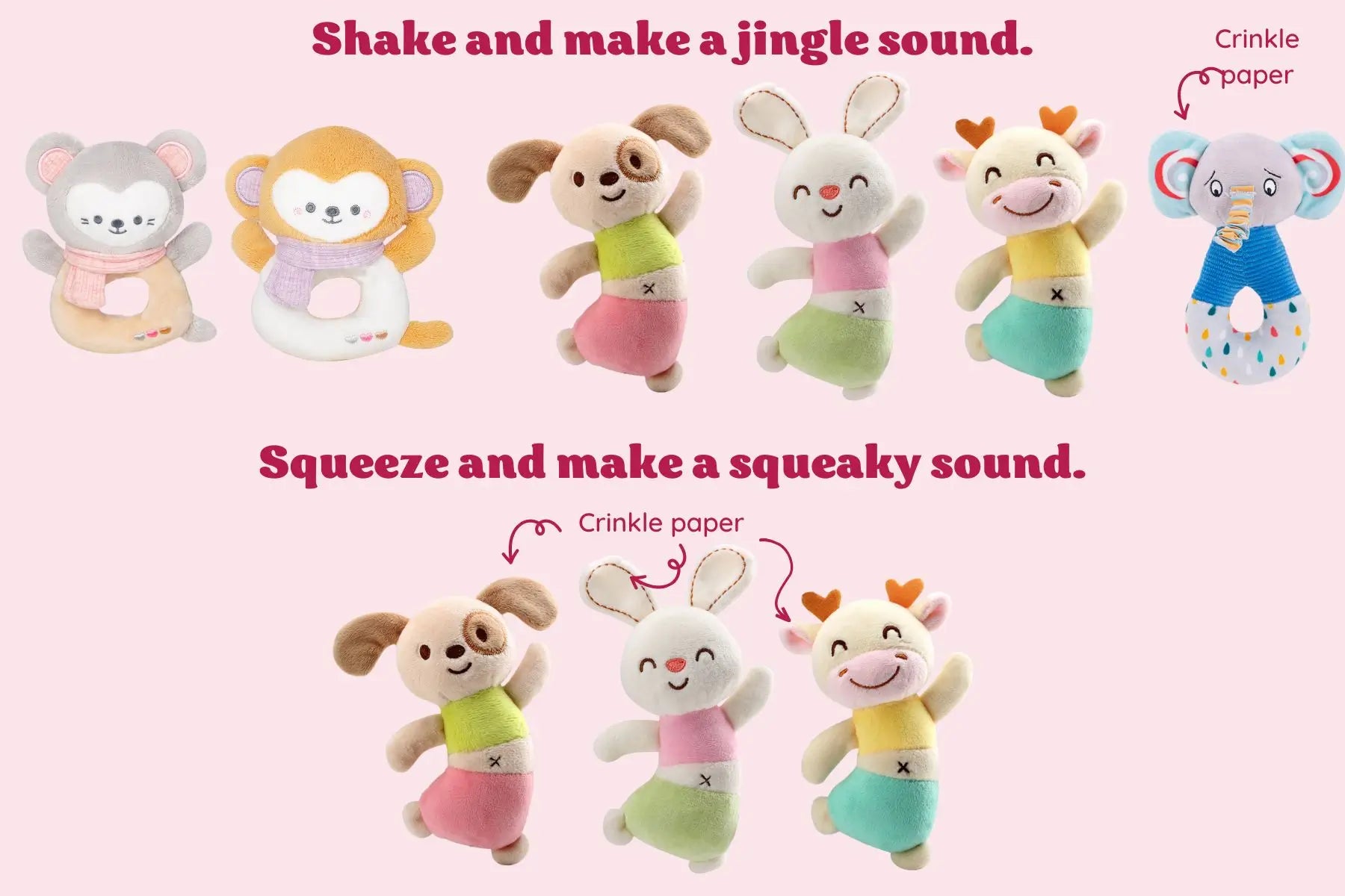 Leyadoll - Soft Baby Rattle Toy - Cozy Doll For Playtime