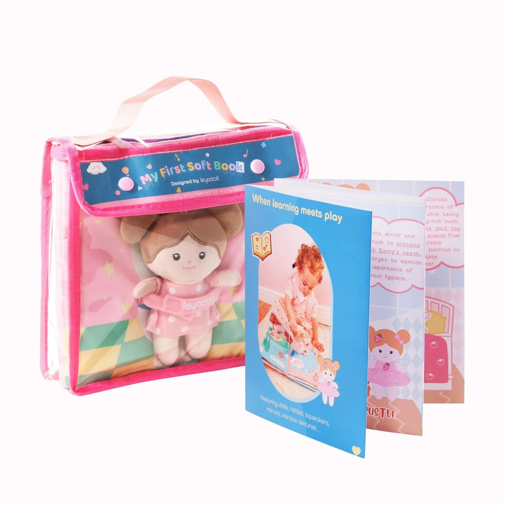 Hello Potty for Girls - Personalized Montessori Soft Book - Boutique Style Dress Up Doll